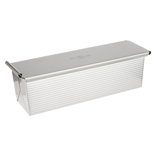 Handcrafted heavy-duty aluminized steel bread loaf pan with lid, designed for even heat conduction and ideal for Kitchen & Food, Baking Supplies, Cookware, and Bread Making collections.