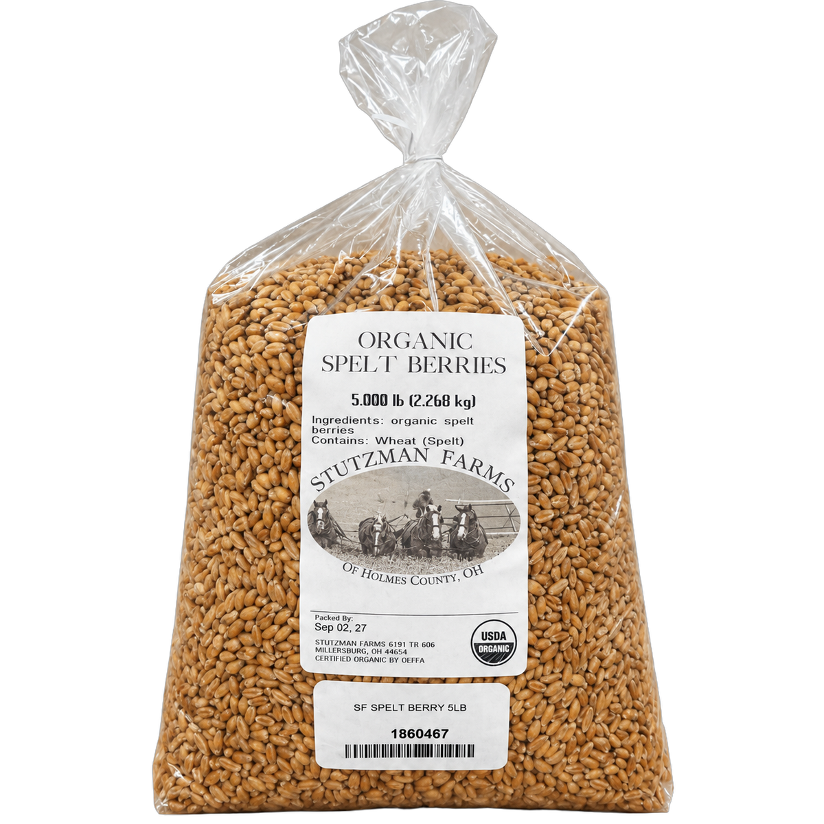 Stutzman Farms Organic Grains – 5-lb Bags