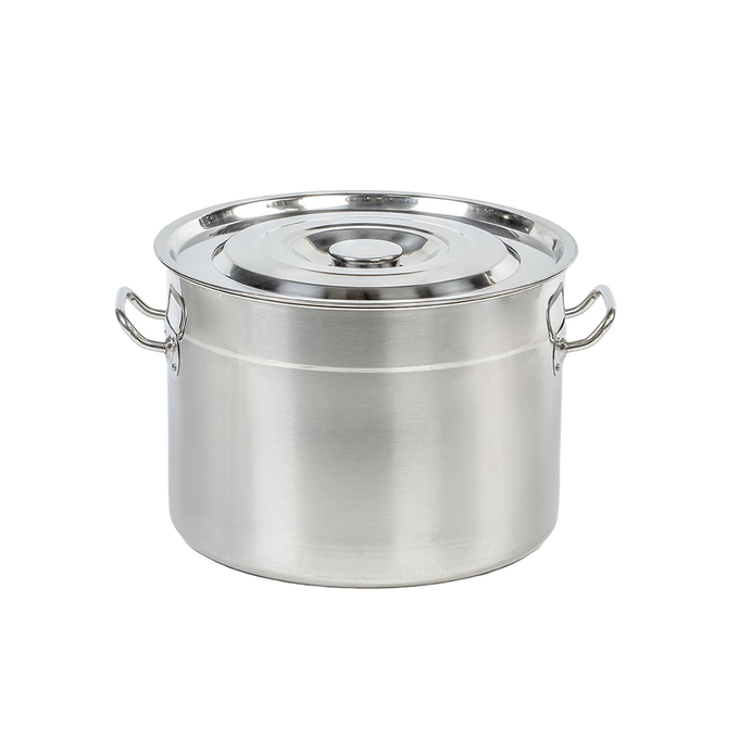 Handcrafted stainless steel water bath canner with lid and loop handles, designed for Kitchen & Food, Food Preservation, Canning, and Water Bath Canners collections.
