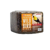 Block of high-energy wild bird seed mix compressed into a rectangular shape with clear packaging and labeled for attracting wild birds, suitable for outdoor feeding and garden use.