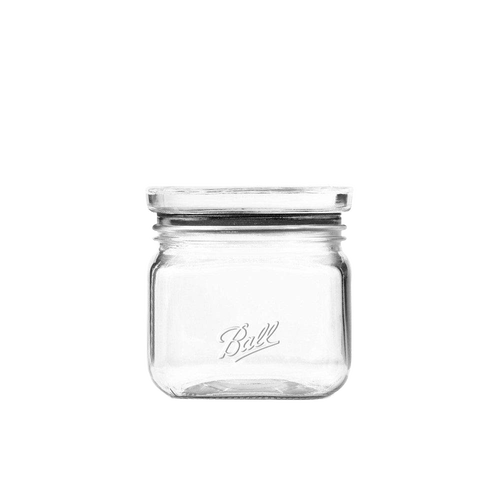 Small clear glass storage jar with a wide mouth and airtight lid, ideal for organizing kitchens and pantries in Home & Decor, Kitchen & Food, Household Helpers, Storage and Serving collections.