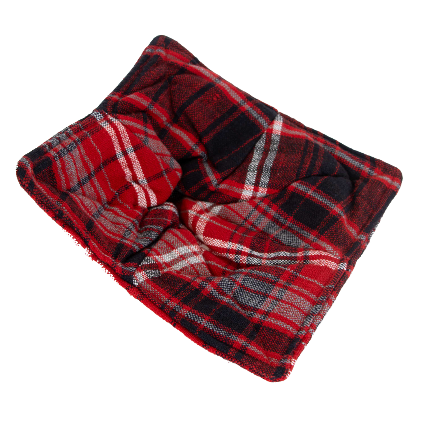 Handcrafted red and black plaid cotton bowl cozy designed to protect hands and tabletops from hot dishes, featured in Kitchen & Food, Kitchen Textiles, Storage and Serving, Best Sellers, and Promo Eligible collections.