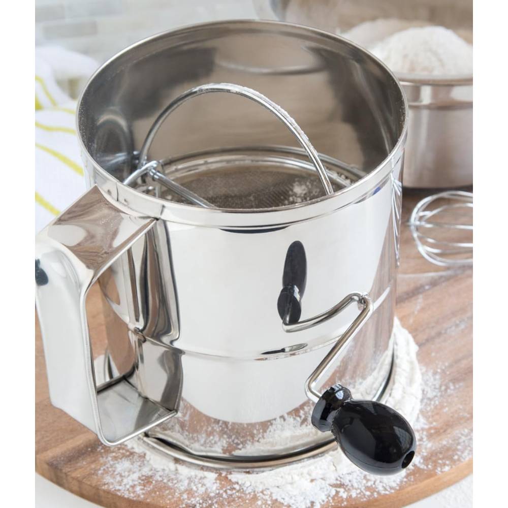 Stainless Steel Flour Sifter 8 Cup, Baking | Lehman's