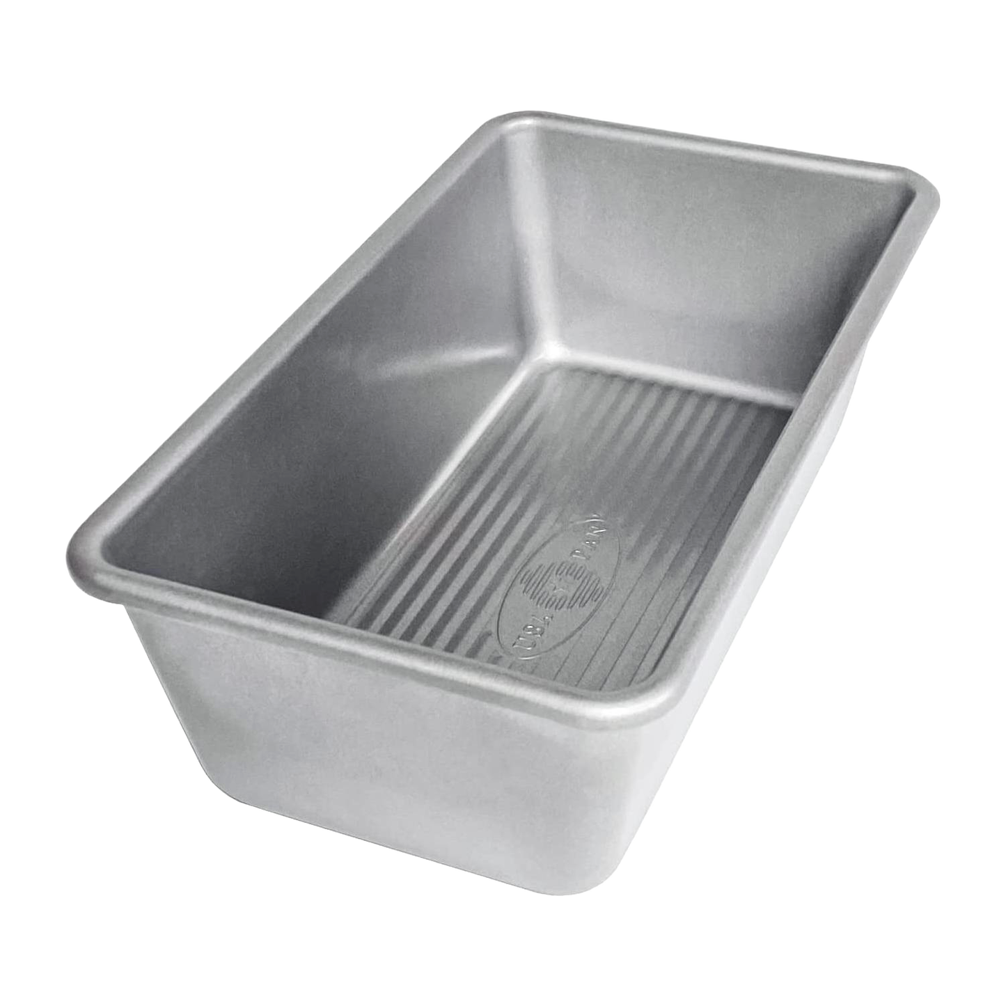 Handcrafted non-stick aluminized steel loaf pan with corrugated bottom for improved air circulation, made in the USA, ideal for baking bread, featured in Kitchen & Food, Baking Supplies, and Best Sellers collections.