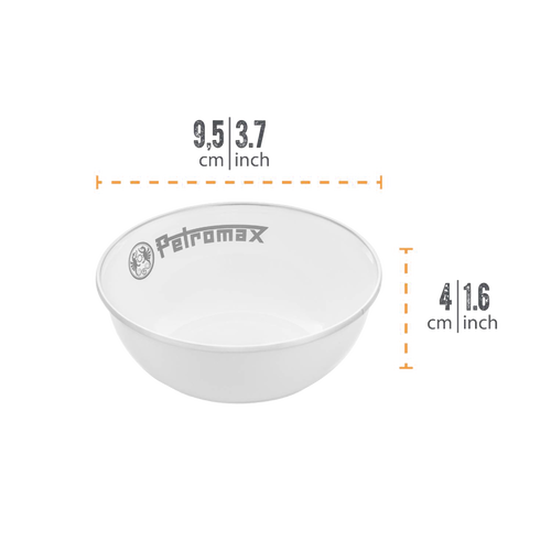 White enamel bowl featuring a durable, heat- and scratch-resistant finish, ideal for outdoor cooking and camping, part of Farm, Garden & Tool, Kitchen & Food, Camping, Dinnerware, and Best Sellers collections.