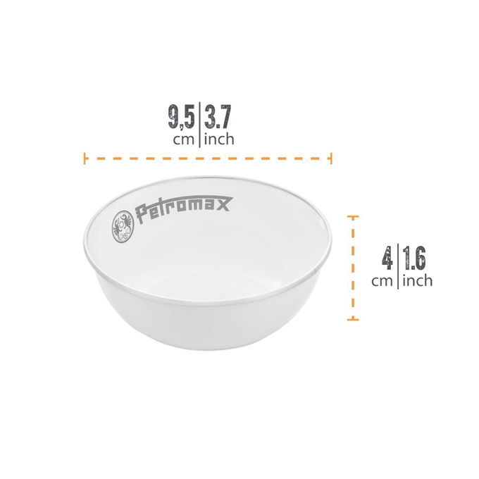 White enamel bowl featuring a durable, heat- and scratch-resistant finish, ideal for outdoor cooking and camping, part of Farm, Garden & Tool, Kitchen & Food, Camping, Dinnerware, and Best Sellers collections.
