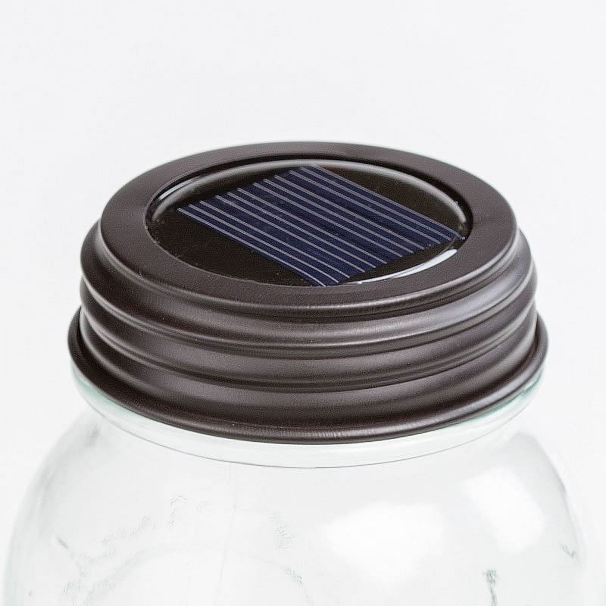 Solar Light Jar Lid - Rustic Brown