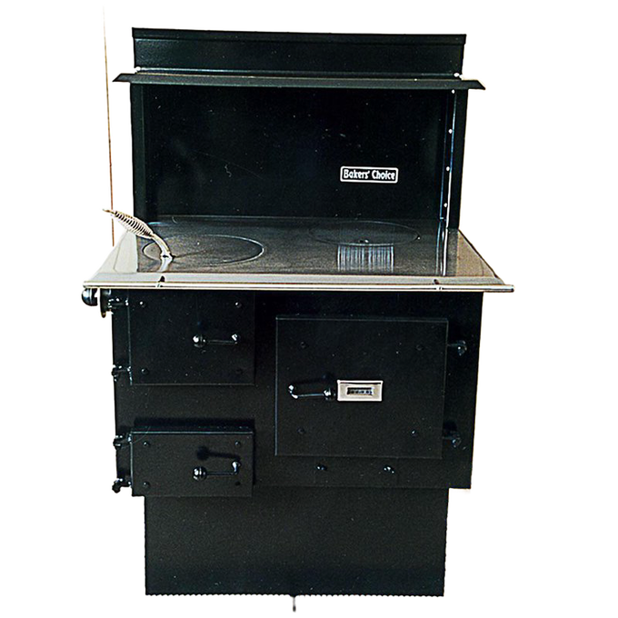 Compact handcrafted Amish-style wood cookstove with durable black heat-resistant finish and seamless steel top, ideal for Stoves, Cookstoves, Best Sellers, and All Stoves & Appliances collections.