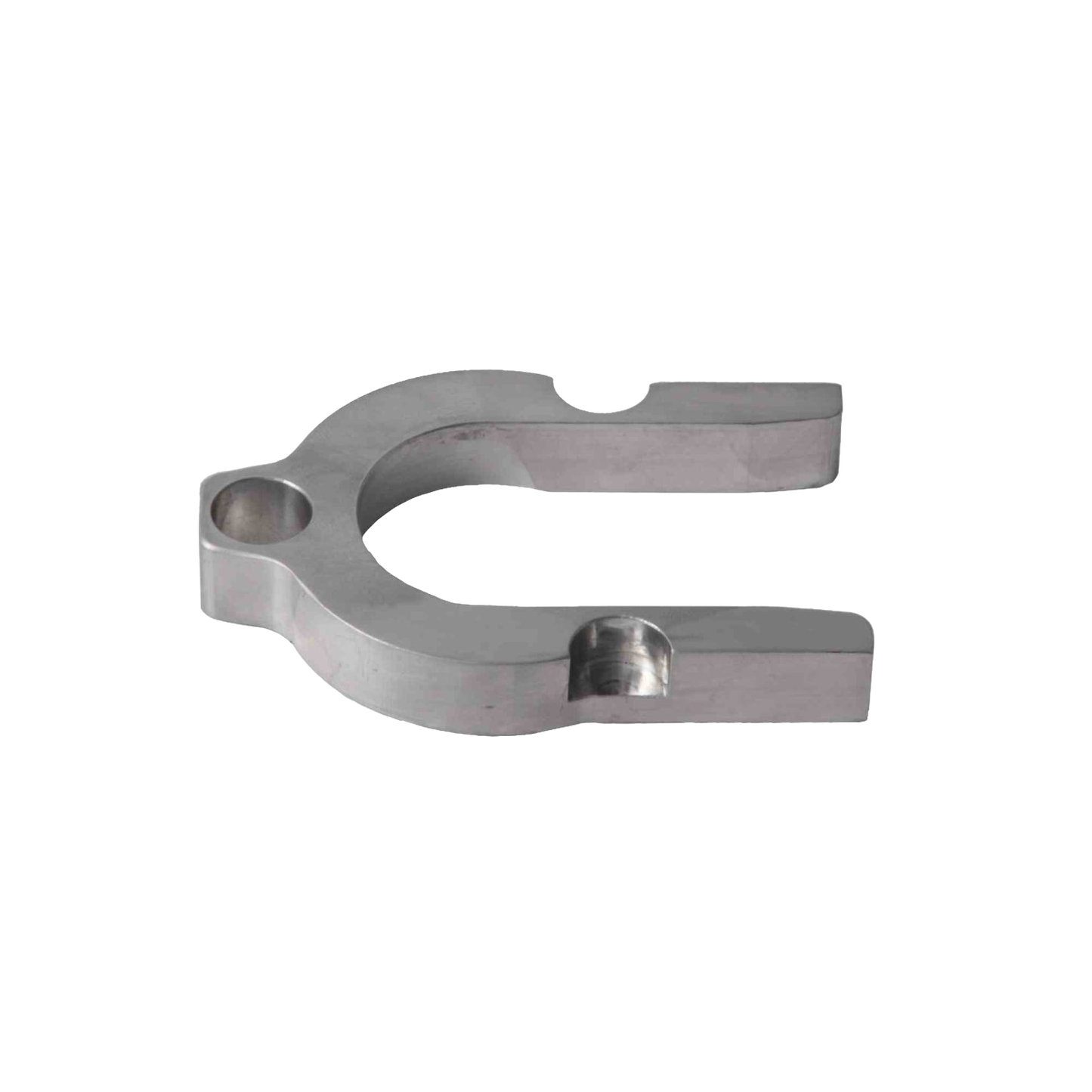 Metal clamp component with a smooth, polished finish, designed as part of a versatile water pump system, included in USA Made and Water Pumps collections.