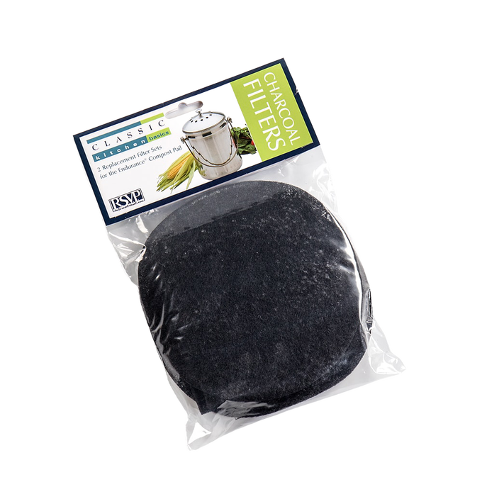 Clear pack of round charcoal replacement filters for compost pails, designed for odor control, ideal for Farm, Garden & Tool, Composting, Garden Accessories, Best Sellers, and Promo Eligible collections.