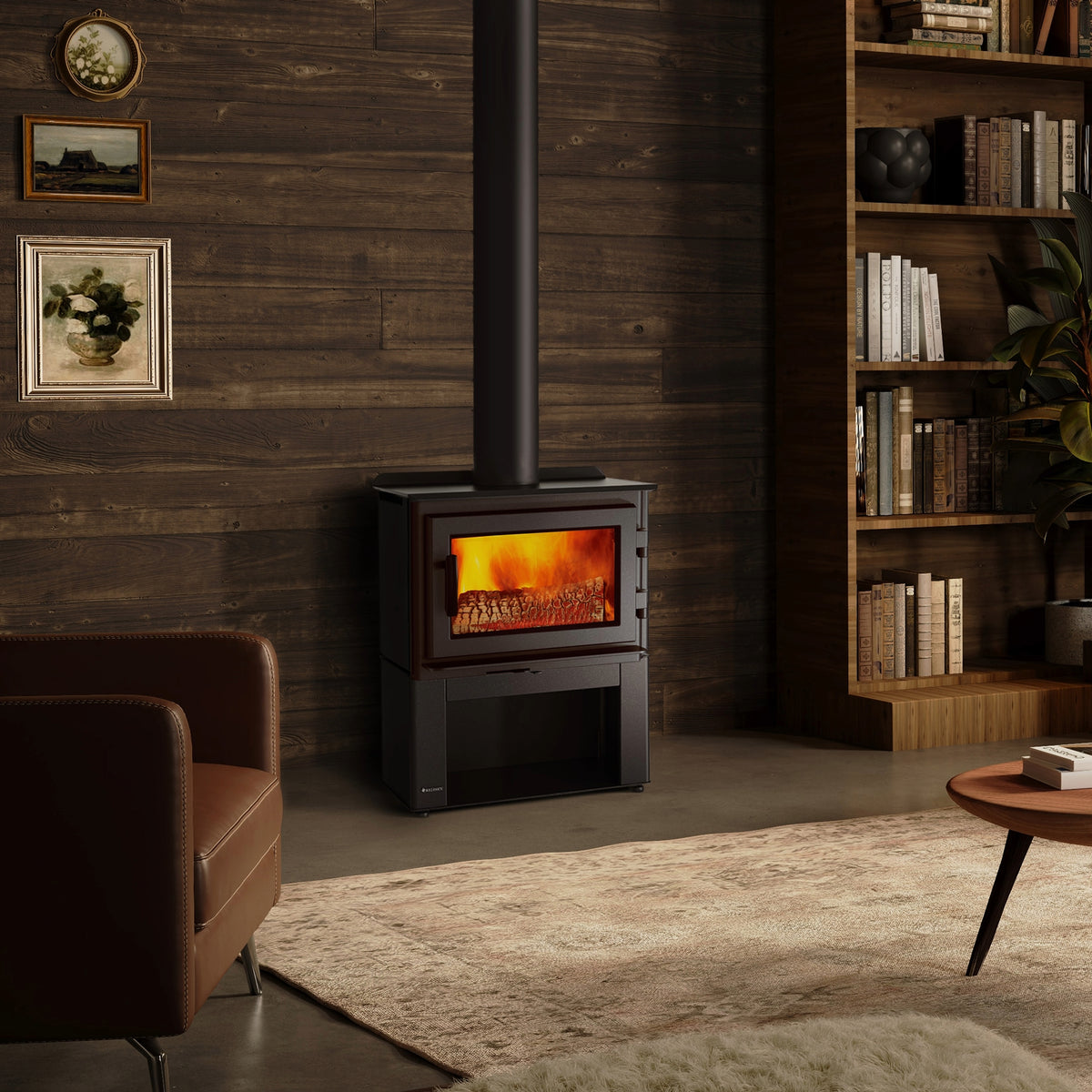 Regency Classic F1150 Small Wood Stove - Pedestal with Wood Storage