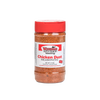 Clear plastic shaker bottle with red lid containing seasoned chicken dust, handcrafted in USA and ideal for Kitchen & Food, Food, Pantry, Best Sellers, and Promo Eligible collections.