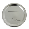 Silver-toned metal lid designed for regular-mouth canning jars with black lines for date and content labeling, featuring BPA-free sealing compound, ideal for Kitchen & Food and Food Preservation use.