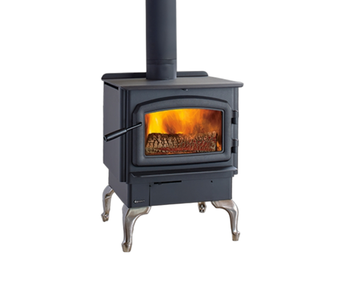 Regency Classic F2450 Medium Wood Stove - Brushed Nickel Legs