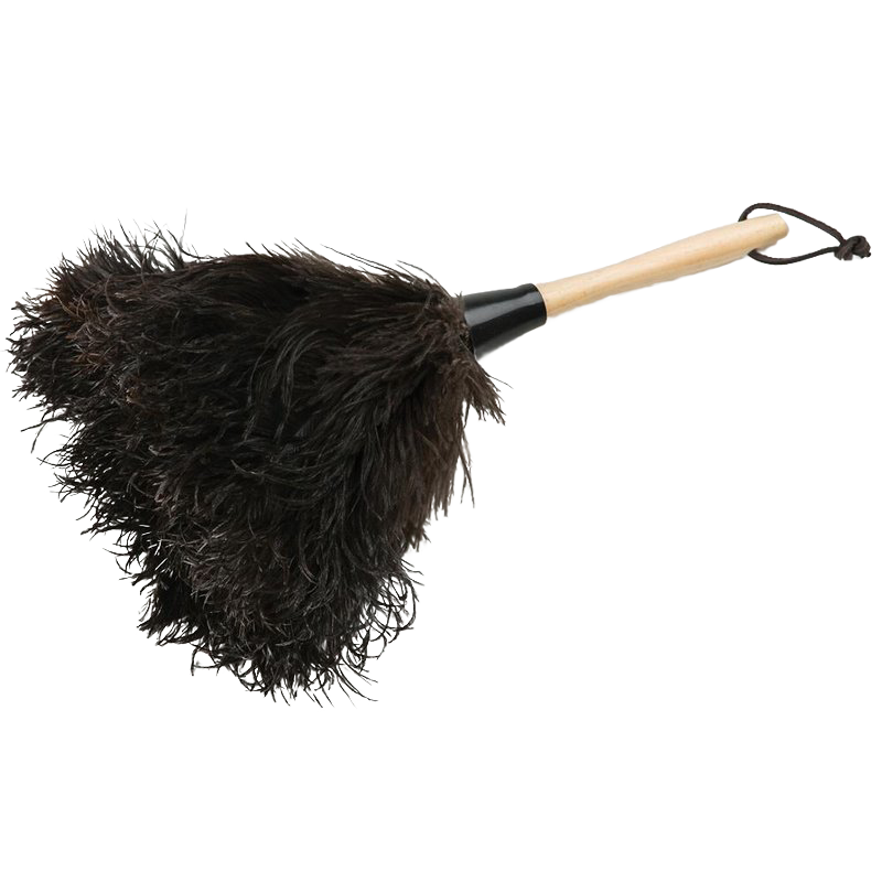 Handcrafted 13-inch ostrich feather duster with soft, natural filaments and wooden handle, perfect for home cleaning in Home & Decor, Household Cleaning, and Best Sellers collections.