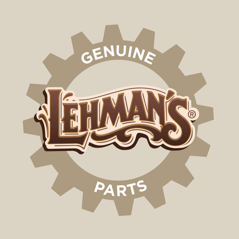 Lehman's logo with stylized lettering inside a gear graphic, symbolizing genuine replacement parts for lamps, lighting, camping, and emergency supplies collections.