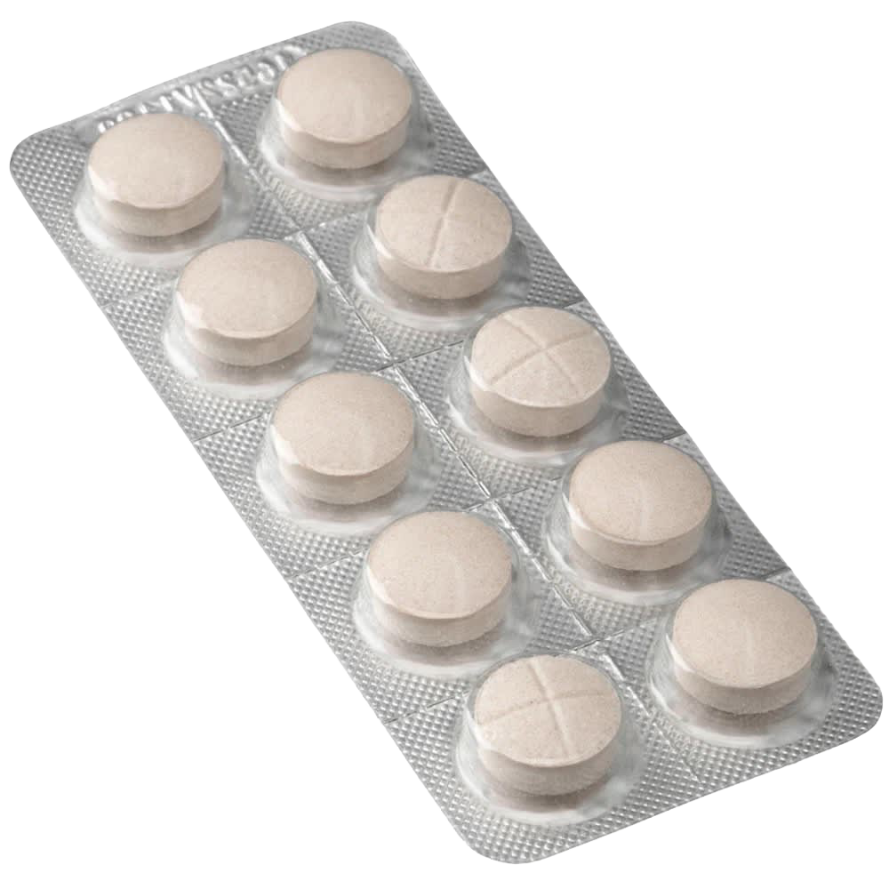 Blister pack of ten round beige tablets with scored surfaces, suitable for cheese starters and supplies, featured in Kitchen & Food, Specialty Equipment, DIY Cheese and Yogurt, Best Sellers, and Promo Eligible collections.