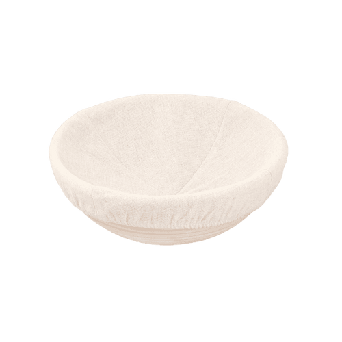 Handmade rattan bread proofing basket featuring a removable cloth liner gently shaped for dough rising, perfect for Kitchen & Food, Baking Supplies, and Bread Making collections.