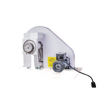 Handcrafted motorization kit with gear-reduced electric motor, pulley, belt, and mounting board, designed for grain mills, ideal for Kitchen & Food and USA Made collections.