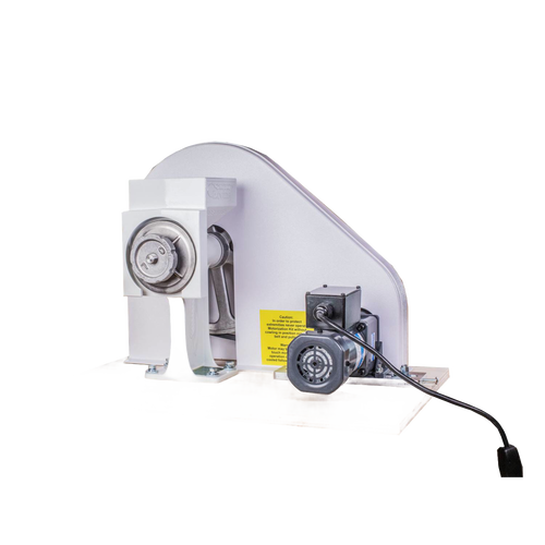 Handcrafted motorization kit with gear-reduced electric motor, pulley, belt, and mounting board, designed for grain mills, ideal for Kitchen & Food and USA Made collections.