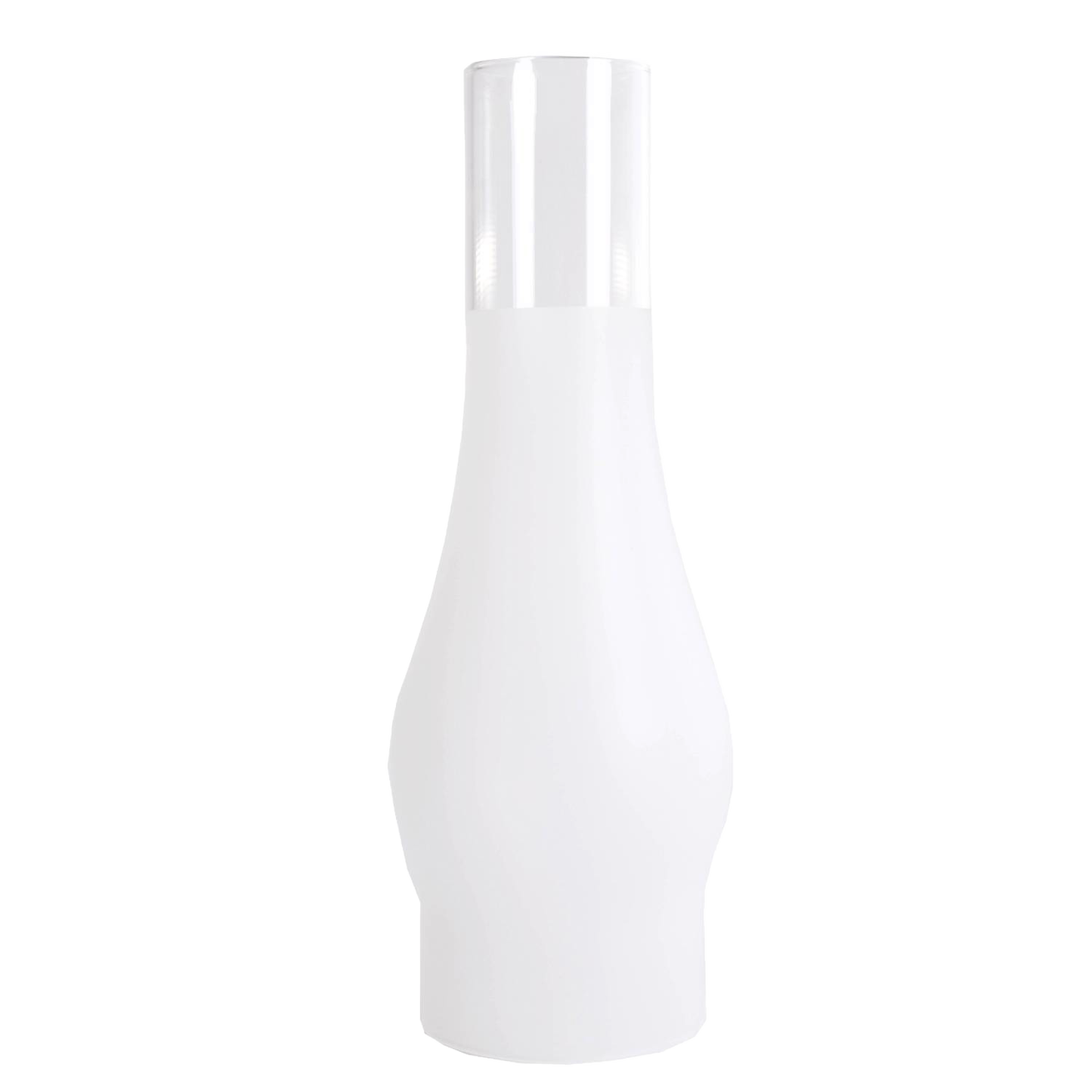 Clear glass oil lamp chimney with a 3-inch base, handcrafted for durability, suitable for lamps and lighting, parts and accessories, chimneys and globes collections.