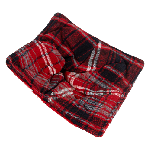 Red and black plaid cotton bowl cozy with stitched design, handcrafted for protecting hands and tabletops, ideal for Kitchen & Food, Kitchen Textiles, Storage and Serving, Best Sellers, and Promo Eligible collections.
