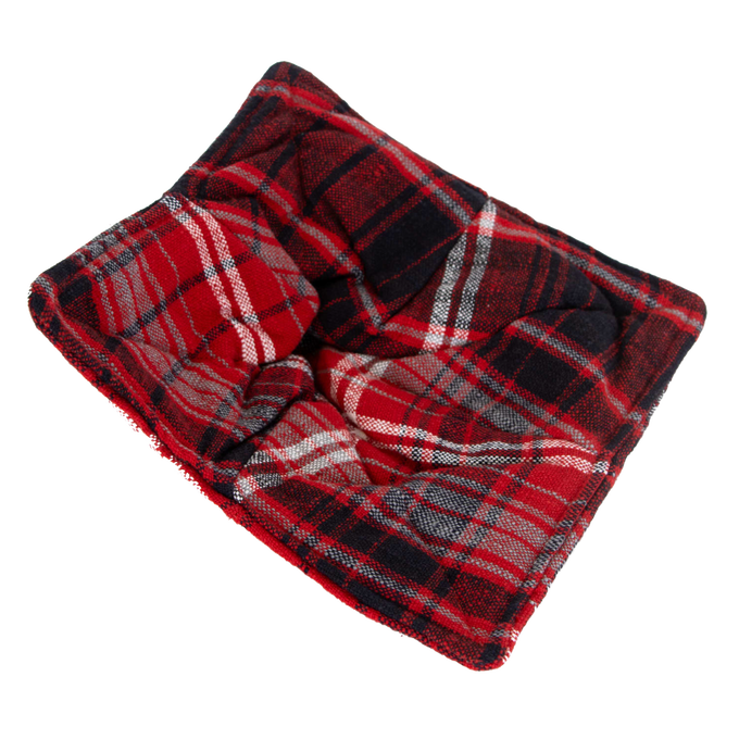 Red and black plaid cotton bowl cozy with stitched design, handcrafted for protecting hands and tabletops, ideal for Kitchen & Food, Kitchen Textiles, Storage and Serving, Best Sellers, and Promo Eligible collections.