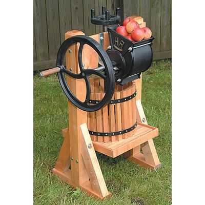 Smaller presses like the Single Tub Hardwood Fruit Press are great for large families or small sharing groups. Available at Lehmans.com.