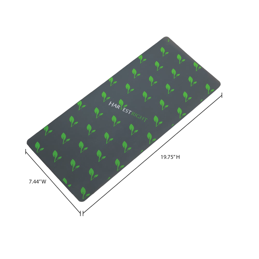 Reusable heat-resistant silicone mat designed for easy cleanup during freeze drying, featuring a dark surface with green sprout pattern, part of Kitchen & Food, Food Preservation, Drying, Best Sellers, and Promo Eligible collections.
