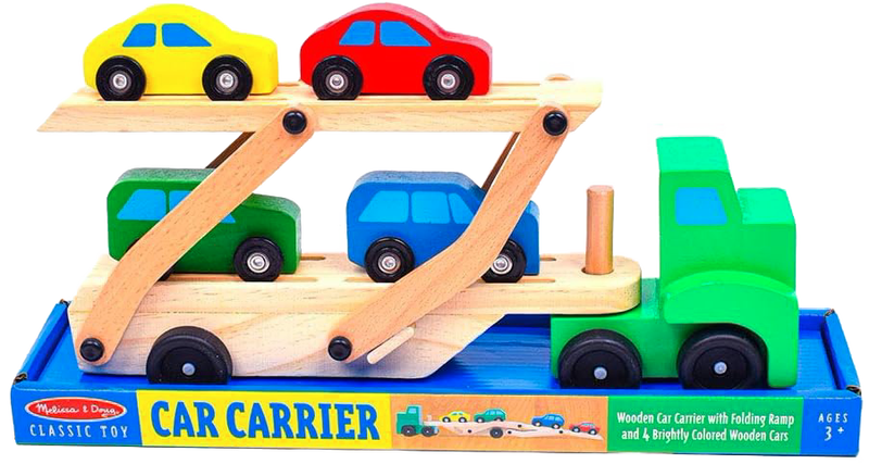 Melissa & Doug Car Carrier Truck Wooden Toy | Lehman's Melissa & Doug Car Carrier Truck Wooden Toy | Lehman's