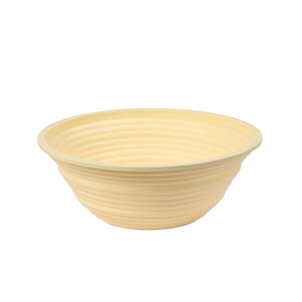 Circular collapsible bread proofing basket with concentric ridges, made from durable silicone and steel rim, designed for easy dough rising and compact storage in Kitchen & Food collections.