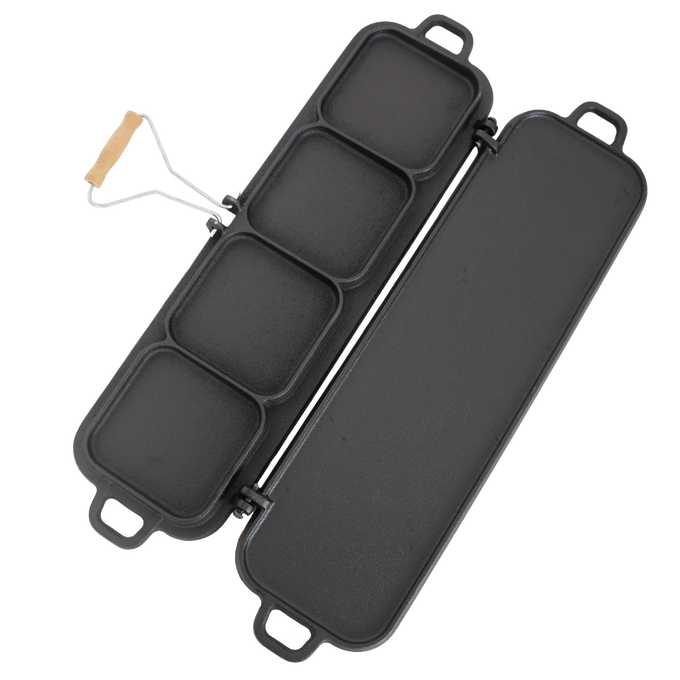 Lehman's Kitchen Family-Size Cast Iron Flip Griddle & Sandwich Press
