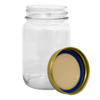 Clear regular-mouth glass canning jar paired with a durable metal lid featuring a blue sealing ring, crafted for reliable food preservation in Kitchen & Food and Canning collections.