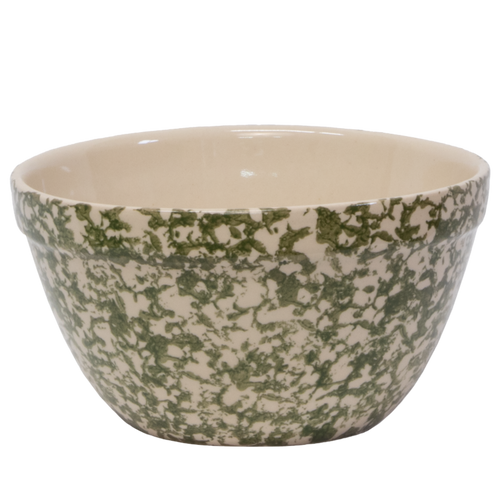 Stoneware Shoulder Bowl – Sponge Green