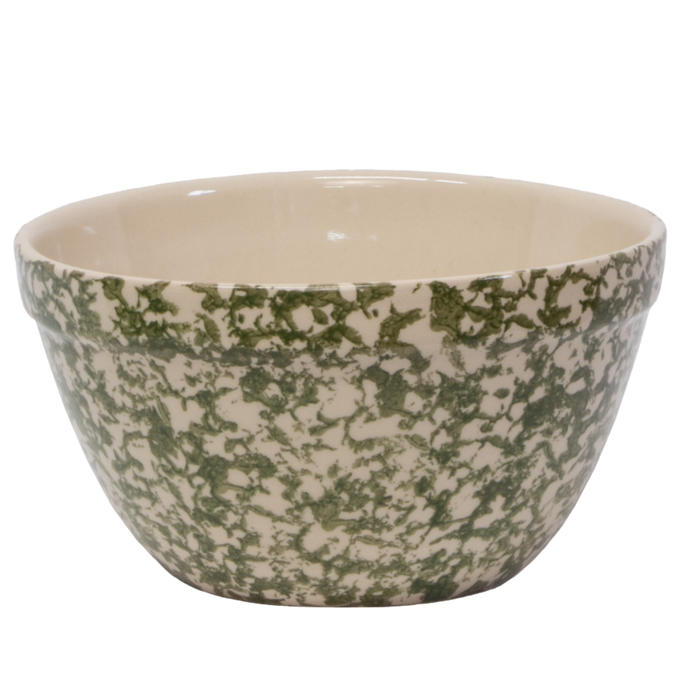 Stoneware Shoulder Bowl – Sponge Green