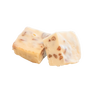 Two handcrafted creamy white fudge squares with embedded walnut pieces, showcasing a smooth, melt-in-your-mouth texture from a unique Amish-made recipe, featured in Kitchen & Food, Snacks and Sweets, USA Made, Best Sellers, Promo Eligible collections.
