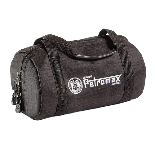 Compact black ripstop transport bag with durable handles and zippered closure, designed for secure packing, featured in Kitchen & Food, Cookware, Cast Iron, and Best Sellers collections.