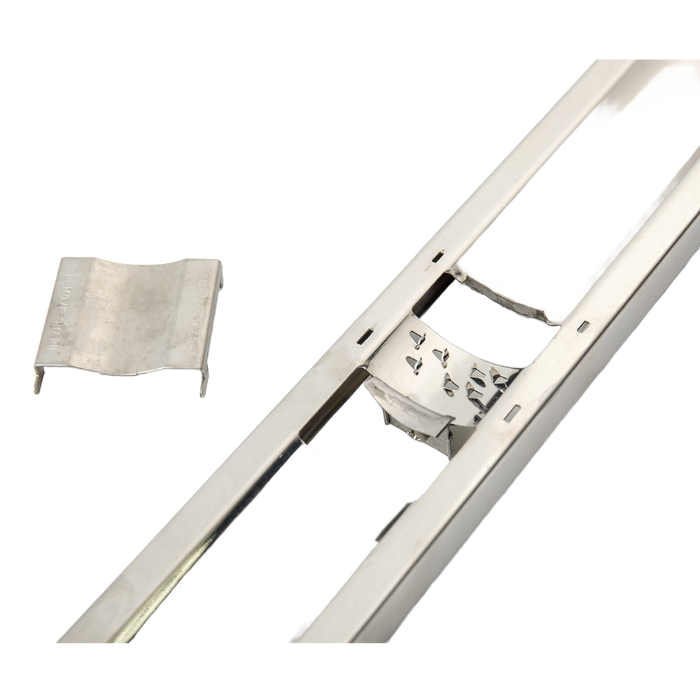 Close-up of stainless steel corn cutter blade and frame, designed for efficient kernel removal, suitable for Kitchen & Food, Food Prep, Choppers and Cutters, and Best Sellers collections.