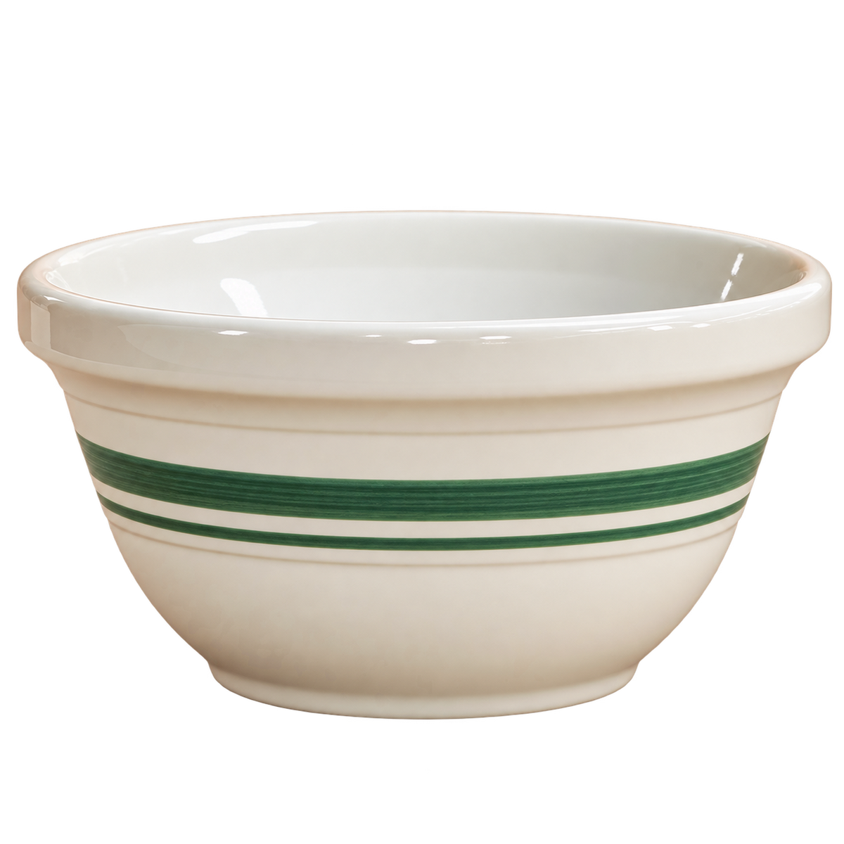 Dominion Stoneware Mixing Bowl – Green Striped