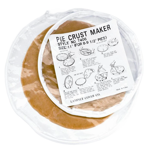 Circular plastic pie crust maker with printed step-by-step instructions for rolling out even dough, included in Kitchen & Food, Cookware, Baking Supplies, Best Sellers, and Promo Eligible collections.