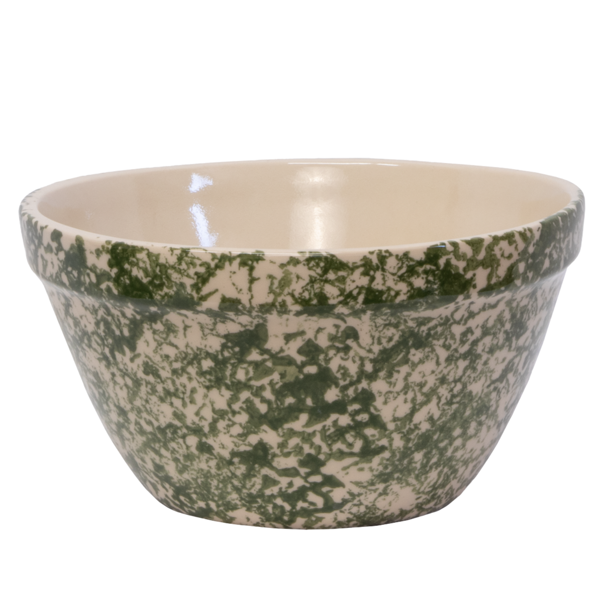 Stoneware Shoulder Bowl – Sponge Green