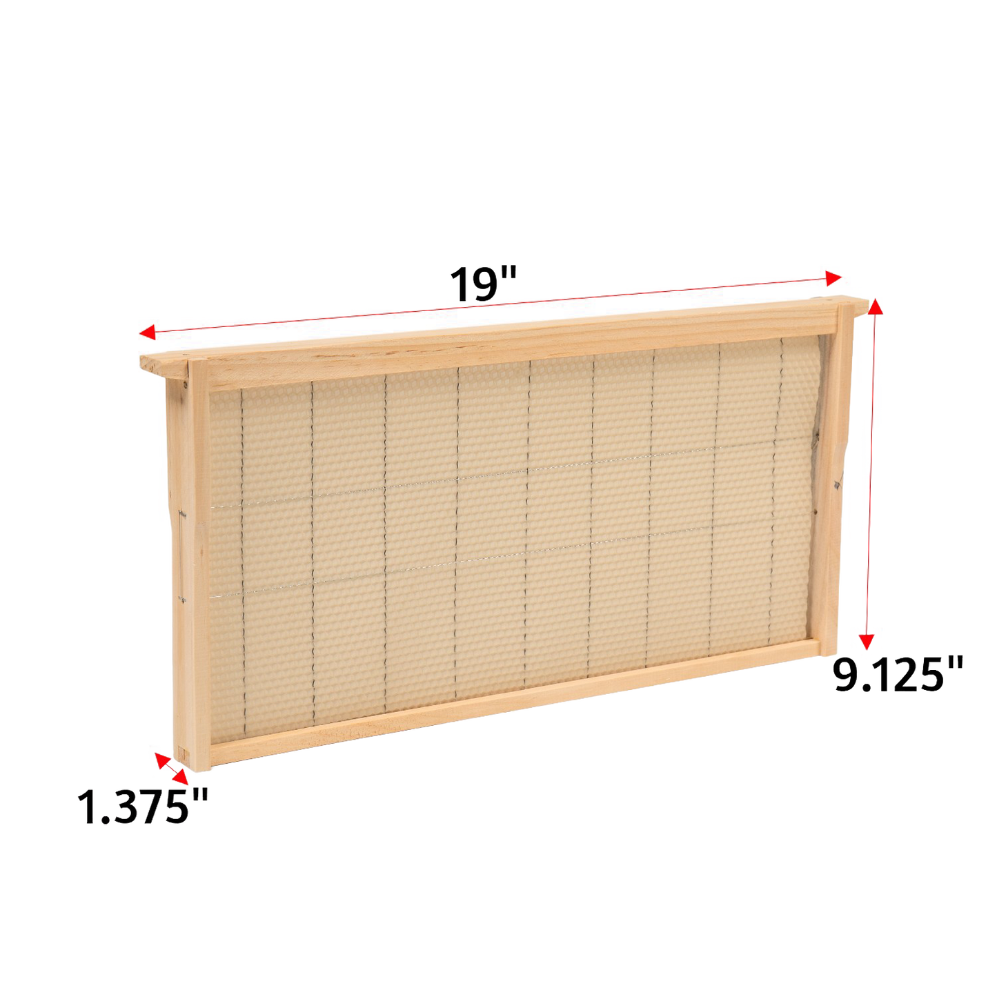 Handcrafted deep wooden bee frame featuring wired natural beeswax foundation, Amish made in USA, suitable for 5, 8, and 10-frame hives in Farm, Garden & Tool and Beekeeping Supplies collections.