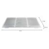 Clear plastic tray lid with three compartments and subtle leaf motif, designed for covering and stacking food trays, featured in Kitchen & Food, Food Preservation, Drying, Best Sellers, and Promo Eligible collections.