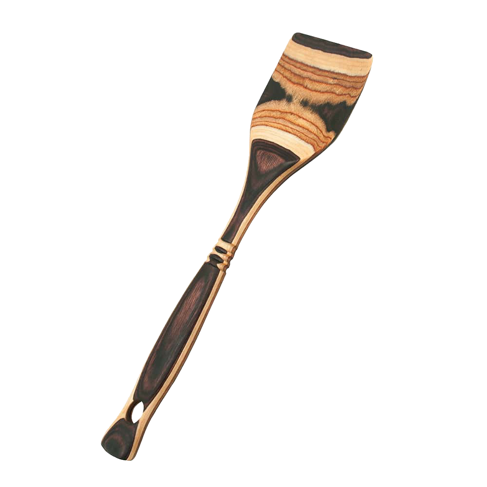 Handcrafted pakkawood spatula with vibrant color patterns and sturdy design, perfect for Kitchen & Food, Kitchen Gadgets, Cooking and Baking Helpers, Storage and Serving, and Best Sellers collections.
