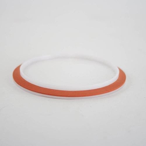 Reusable wide-mouth canning jar lid with white top and orange gasket, designed for kitchen and food preservation, part of USA Made, Best Sellers, and Food Preservation collections.