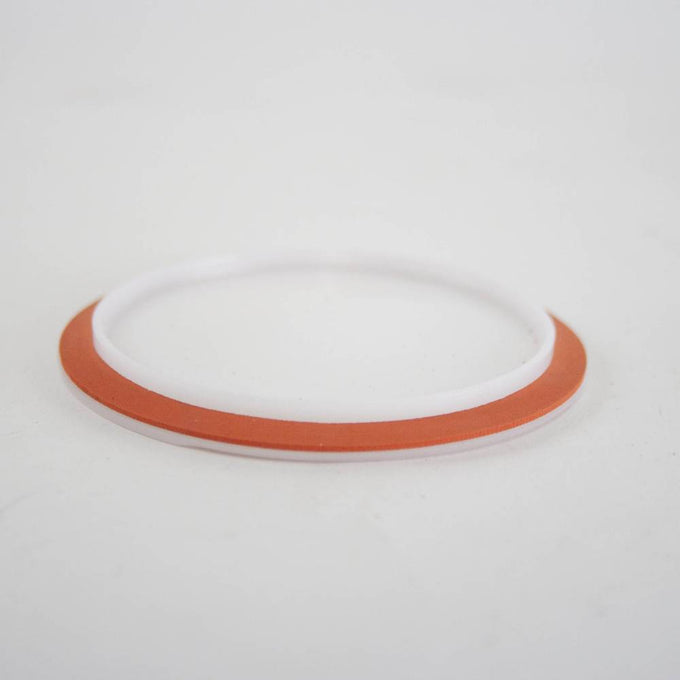Reusable wide-mouth canning jar lid with white top and orange gasket, designed for kitchen and food preservation, part of USA Made, Best Sellers, and Food Preservation collections.