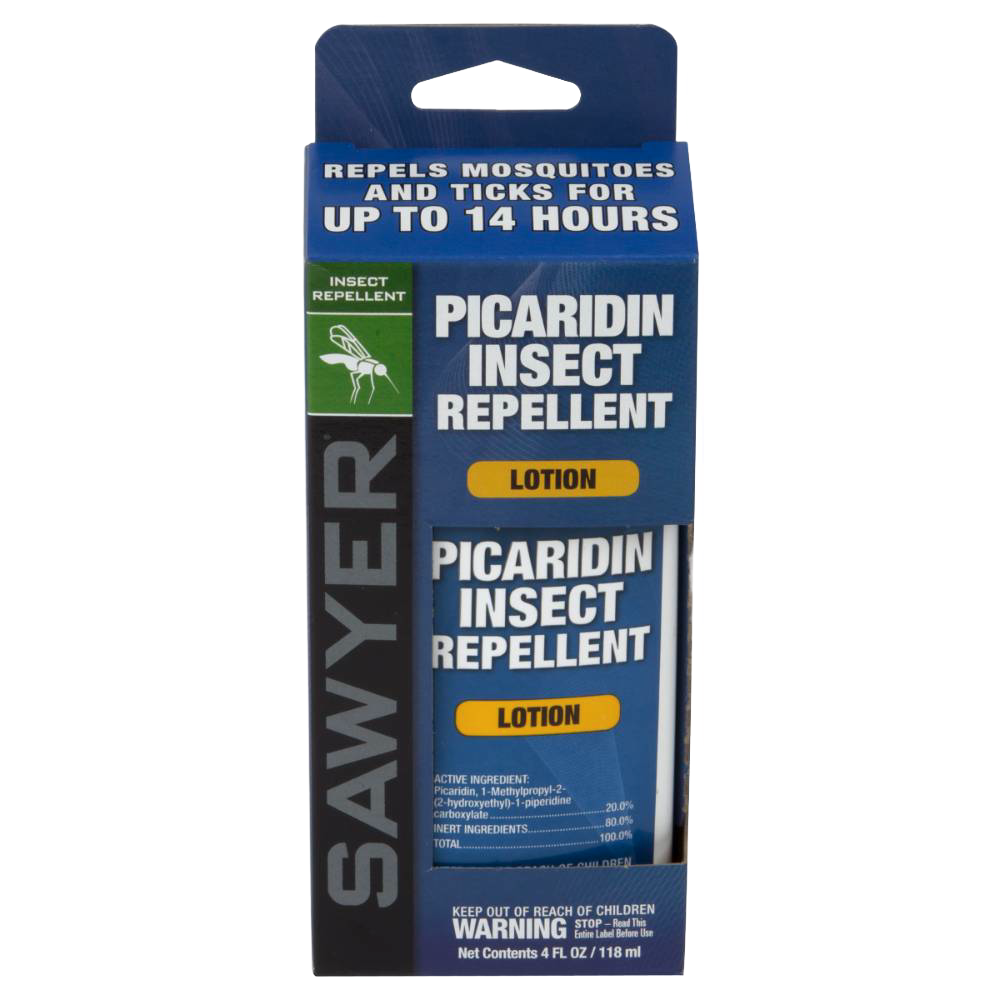 Package of two 4-oz bottles of 20% Picaridin insect repellent lotion, protecting against mosquitoes and ticks for up to 14 hours, ideal for farm, garden, camping, and balms collections.