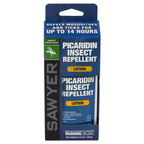 Package of two 4-oz bottles of 20% Picaridin insect repellent lotion, protecting against mosquitoes and ticks for up to 14 hours, ideal for farm, garden, camping, and balms collections.