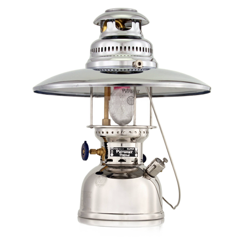 Classic polished top reflector installed on a vintage-style pressure lamp, designed to direct light downward, featured in Lamps & Lighting, Parts and Accessories, Best Sellers, and Promo Eligible collections.