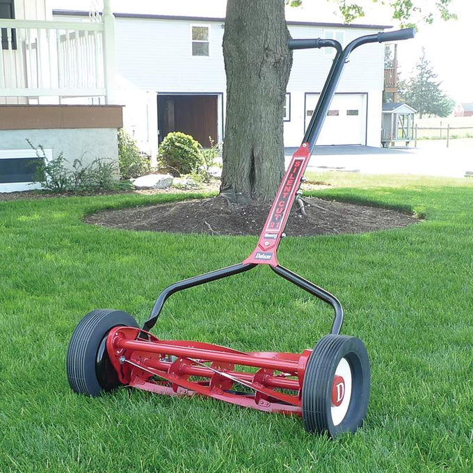 Handcrafted reel lawn mower with six heat-treated blades and strong ergonomic handle, designed for quiet and efficient cutting, ideal for Farm, Garden & Tool, Lawncare, Best Sellers, and Promo Eligible collections.
